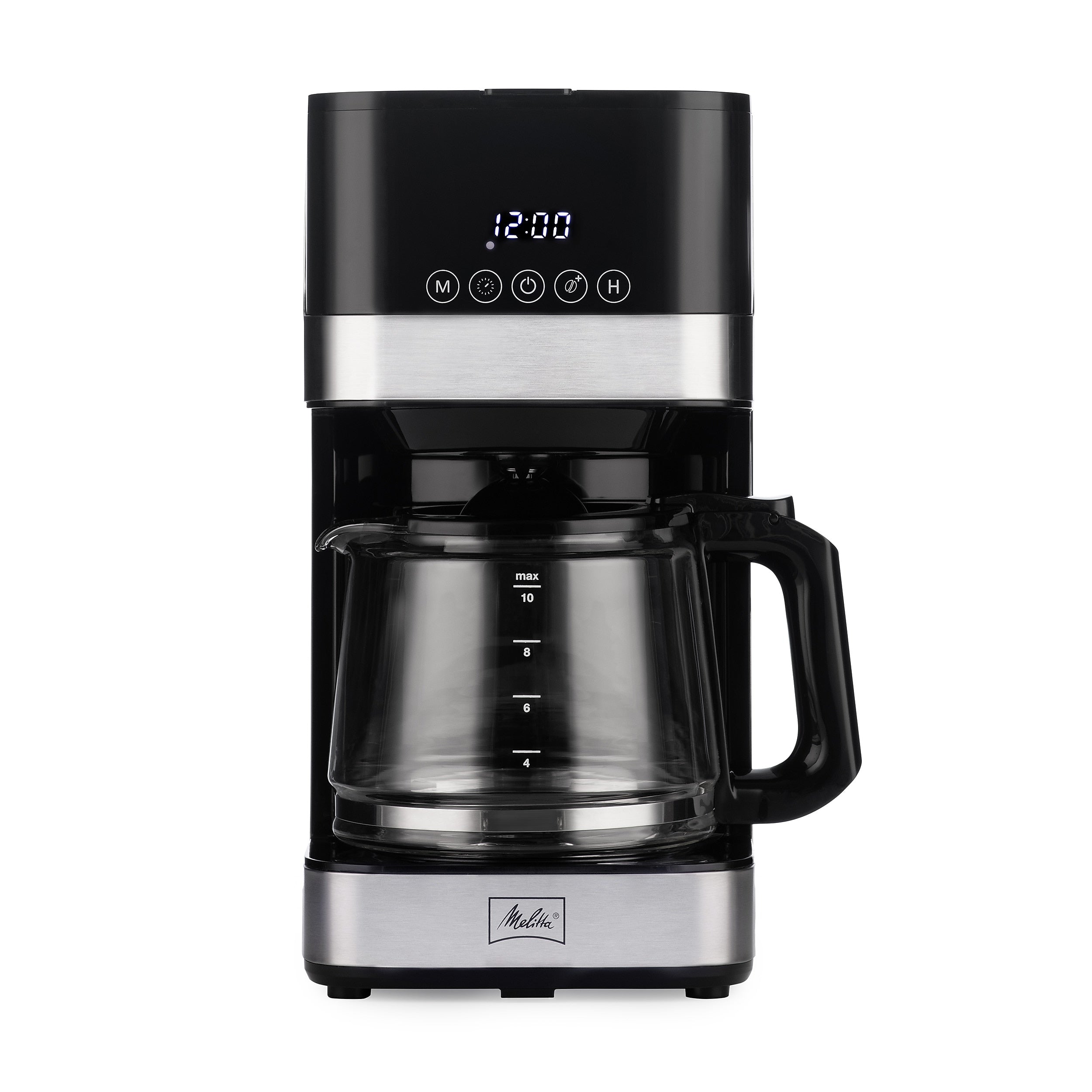 Melitta Aroma Tocco 10-Cup Automatic Drip Coffee Maker, Black/Stainless Steel (MCM009PULBK0)