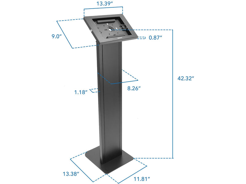 Mount-It! Adjustable Anti-Theft iPad Tablet Kiosk, Black (MI-3880B_G10)