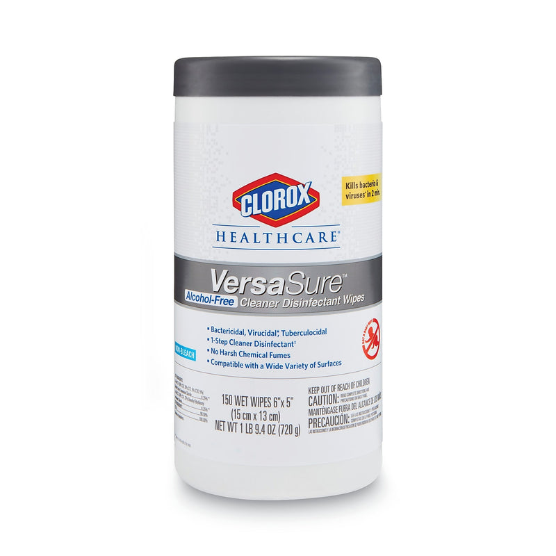 Clorox Healthcare VersaSure Disinfecting Wipes, 1-Ply, Fragranced, 150/Canister, 6 Canisters/Carton