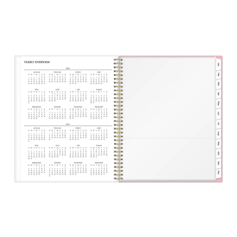 Planning Calendar BS Mimi Pink Frosted PP 8.5x11 RY26 Wkly/Mthly Safety Wirebound -