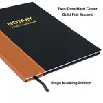 Global Printed Products Notary Public Record Book, 8.5" x 11", Black/Tan, 2/Pack (GPP-0094-A)