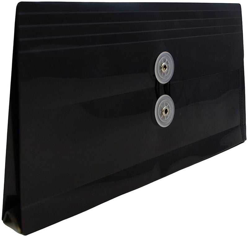 JAM Paper Premium Expanding Wallet with Button & String Closure, Other, Black, 3/Pack (921B1blx3)