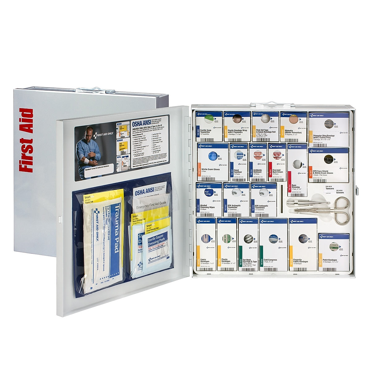 SmartCompliance Metal First Aid Cabinet, ANSI Class A, 50 People, 203 Pieces (746004-021)