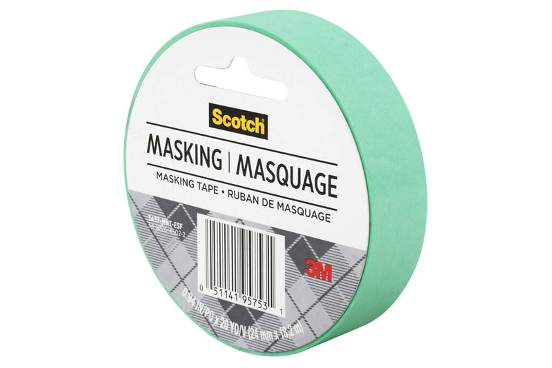 Scotch® Expressions Masking Tape, .94" x 20 yds., Mint Green (3437-MNT)