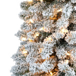 Nearly Natural 7-ft Flocked Pencil Artificial Christmas Tree with 400 Clear Lights and 574 Bendable Branches (T1907)