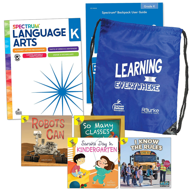 Spectrum Language and Literacy Backpack, Grade K Workbook, 6/Set (CD-745409)