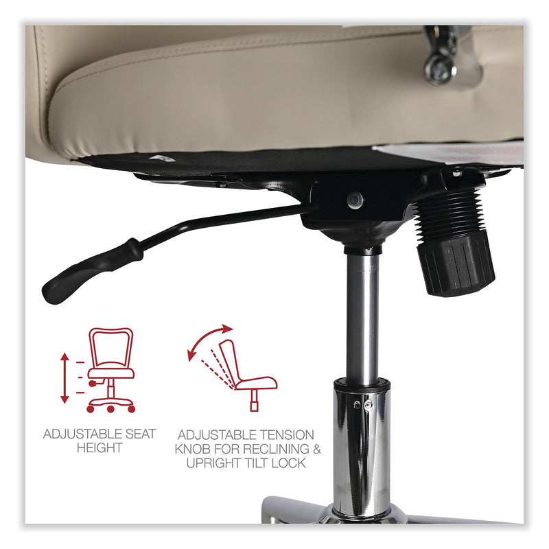 Alera Fixed Arm Leather Task Chair, White (ALEWS4106)
