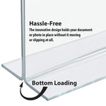 Azar Sign Holder, 5" x 6", Vertical, Table Top, Clear, Acrylic, 10/Pack (152724)