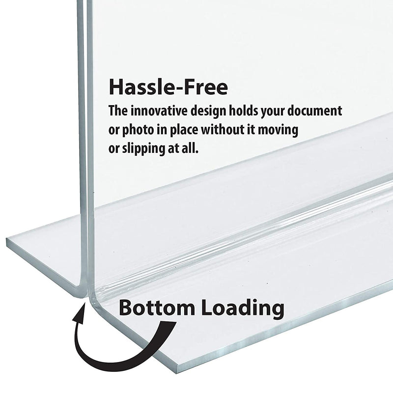 Azar Sign Holder, 5" x 6", Vertical, Table Top, Clear, Acrylic, 10/Pack (152724)