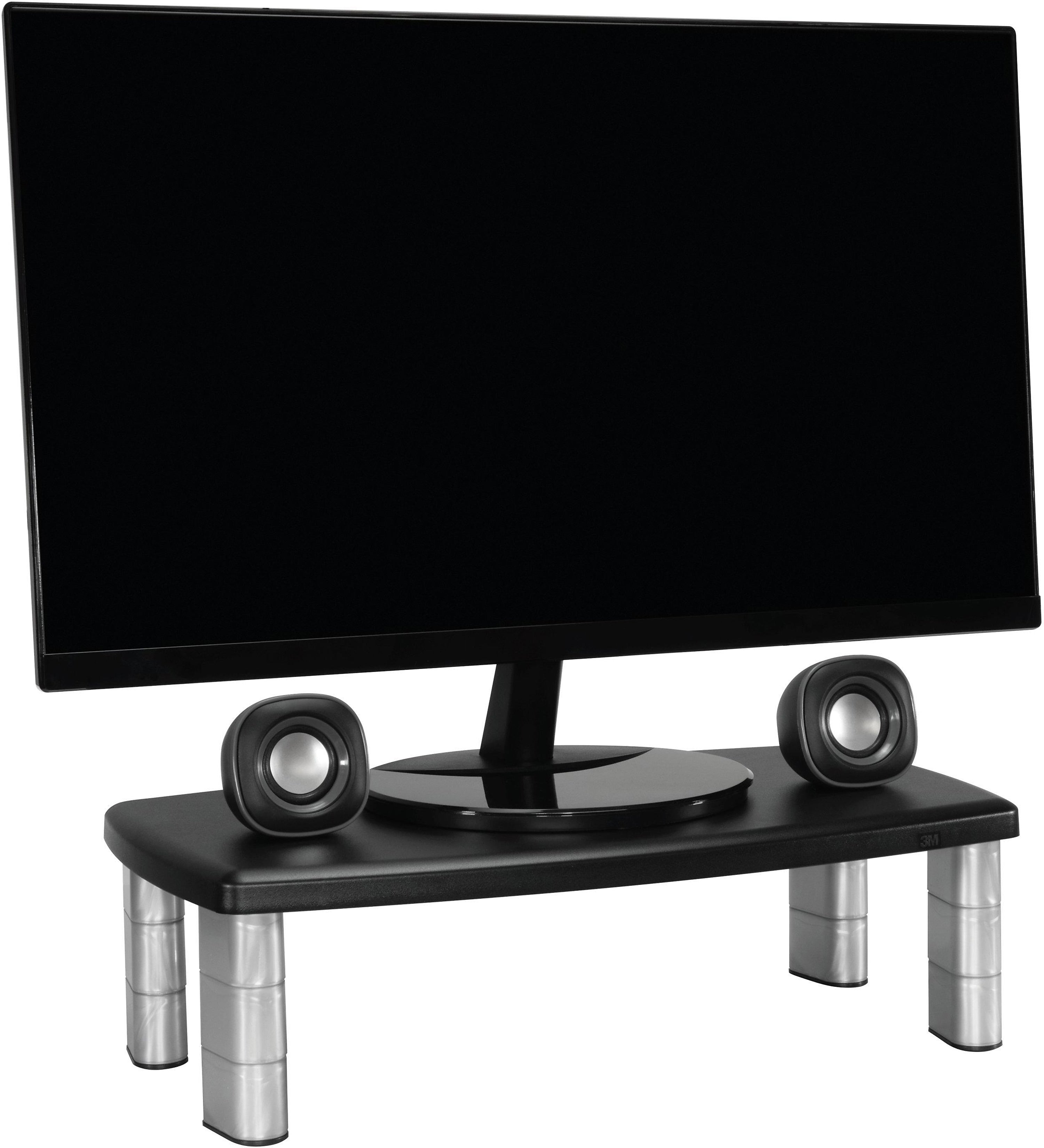 3M Adjustable Monitor Stand, Up to 40 lbs., Black (MS90B)