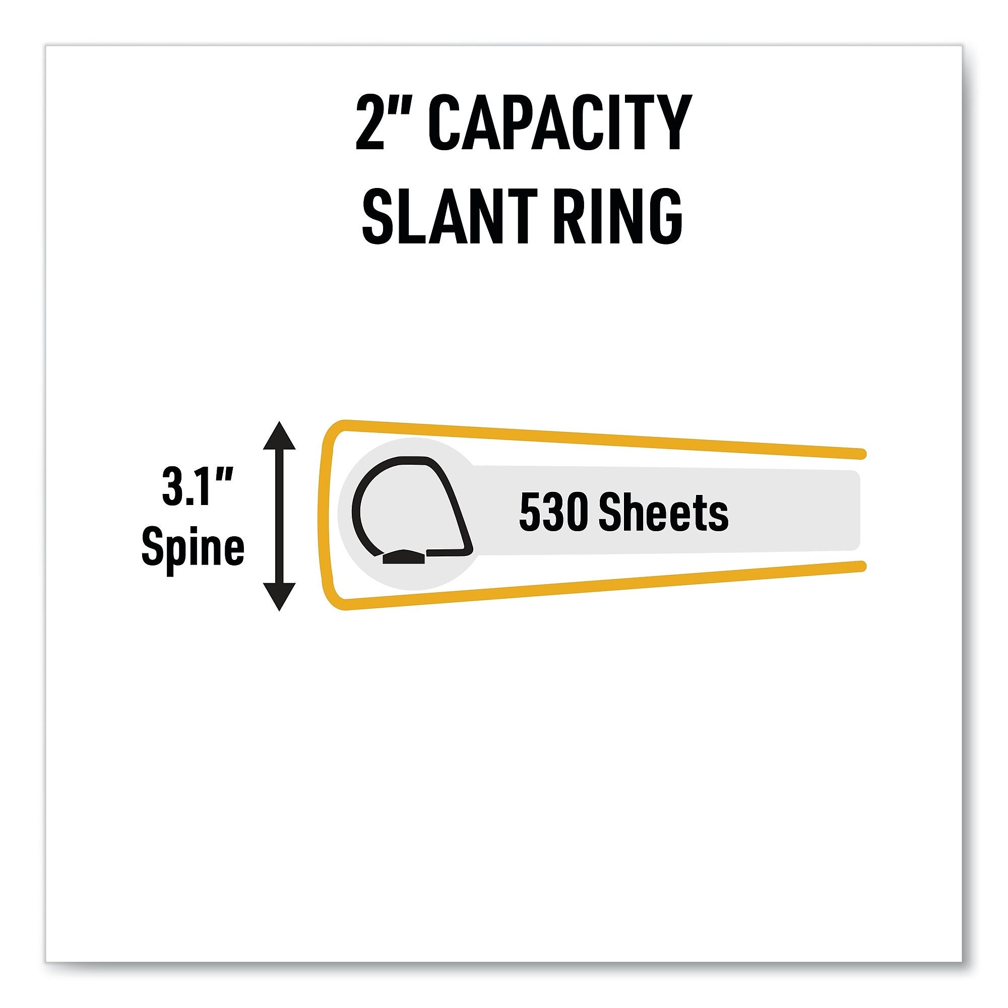 Avery UltraDuty Safety Data Sheet Binders with Chain, 3 Rings, 2" Capacity, 11 x 8.5, Yellow/Red
