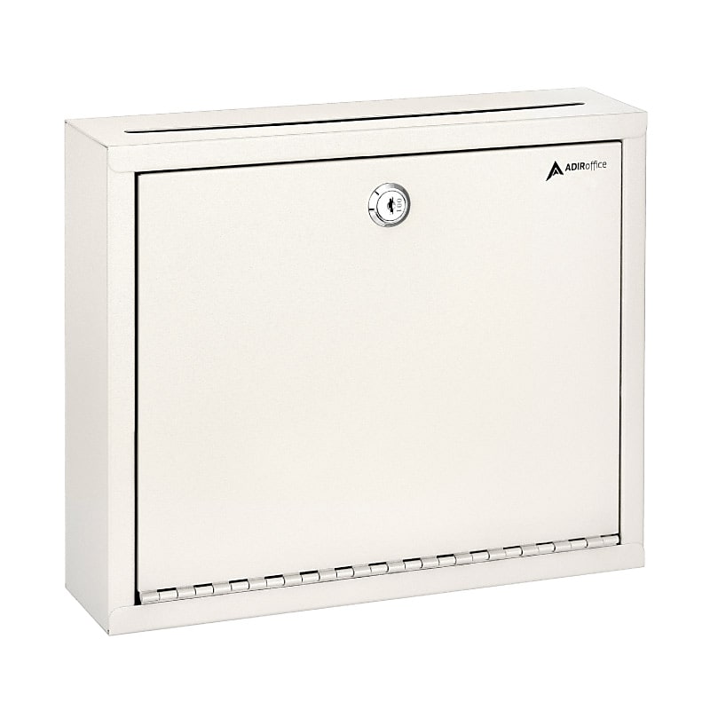 Adiroffice Steel Multipurpose Large Size Suggestion Drop Box Interoffice Mailbox, White (631-03-WHI)