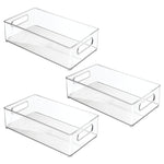 iDESIGN Medium Stackable Plastic Storage Bin, Clear, 3/Pack (70530M3)