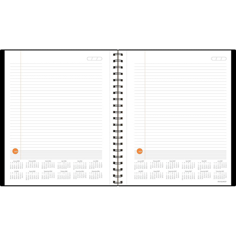 AT-A-GLANCE Plan. Write. Remember. 8.5" x 11" Daily Planner, Poly Cover, Black/Orange (70-6209-05-26)