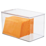 iDESIGN Storage Container with Hinged Lid, Plastic, Clear, 2/Pack (29192M2)