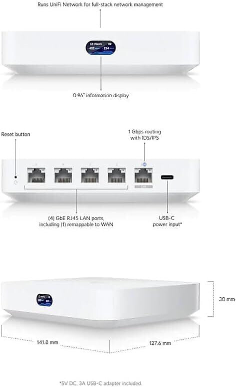 Ubiquiti Cloud Gateway Ultra 8 Port Gigabit Ethernet Router (UCG-ULTRA-US)