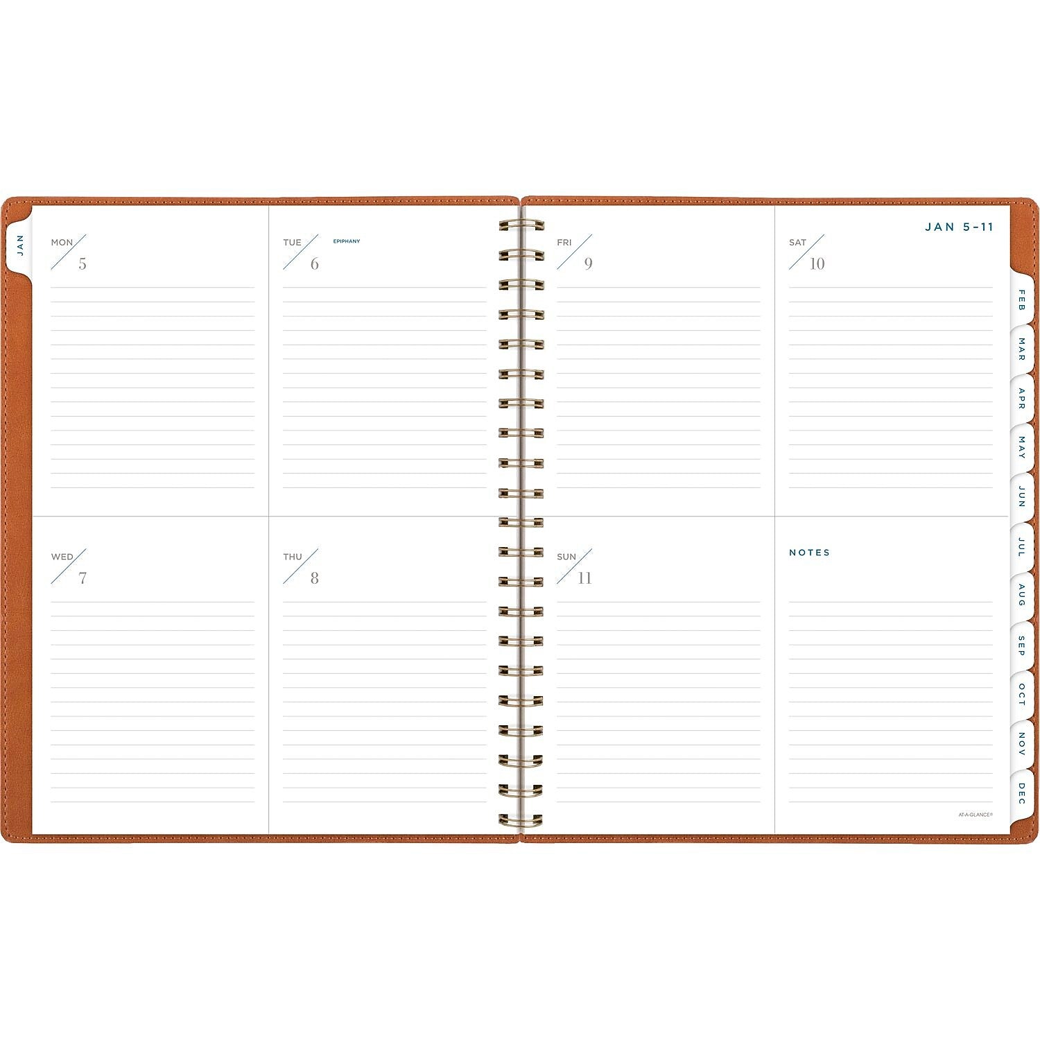 2026 AT-A-GLANCE Signature Collection 8.5" x 11" Weekly & Monthly Planner, Faux Leather Cover, Brown (YP905-09-26)