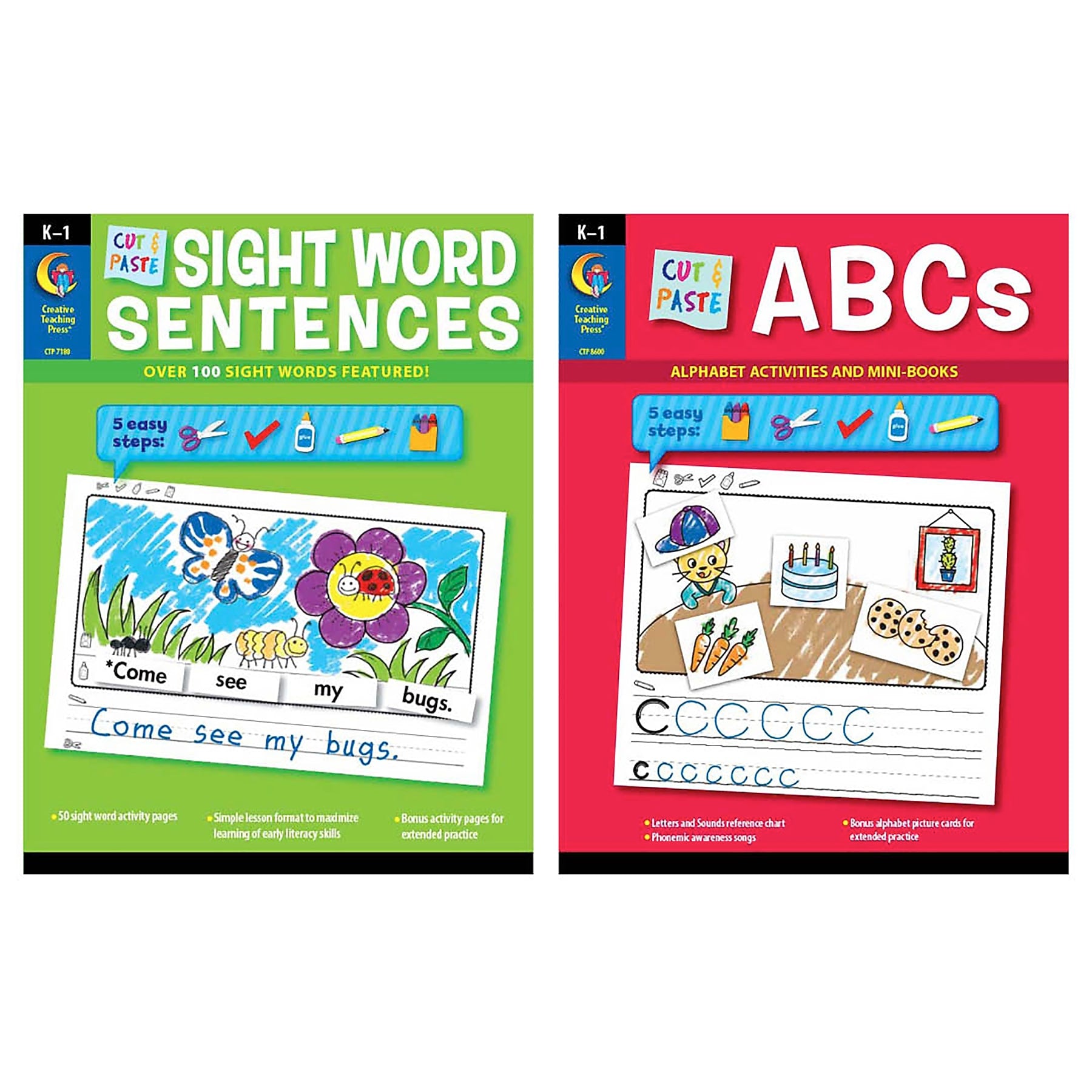 Creative Teaching Press Cut & Paste Letters & Sight Word Sentences, 2/Set (CTP10652)
