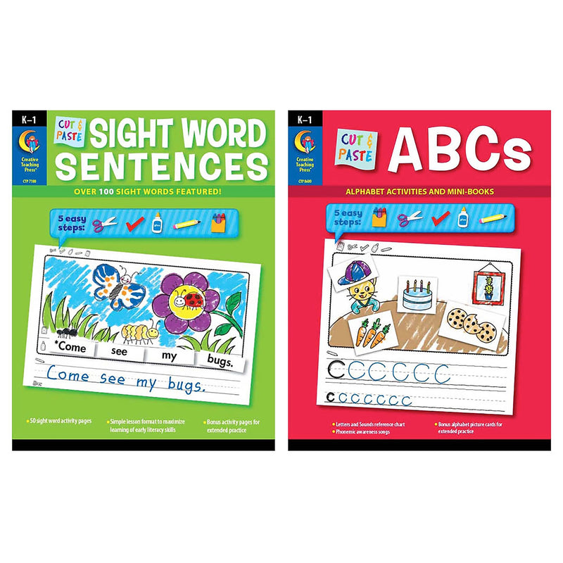 Creative Teaching Press Cut & Paste Letters & Sight Word Sentences, 2/Set (CTP10652)