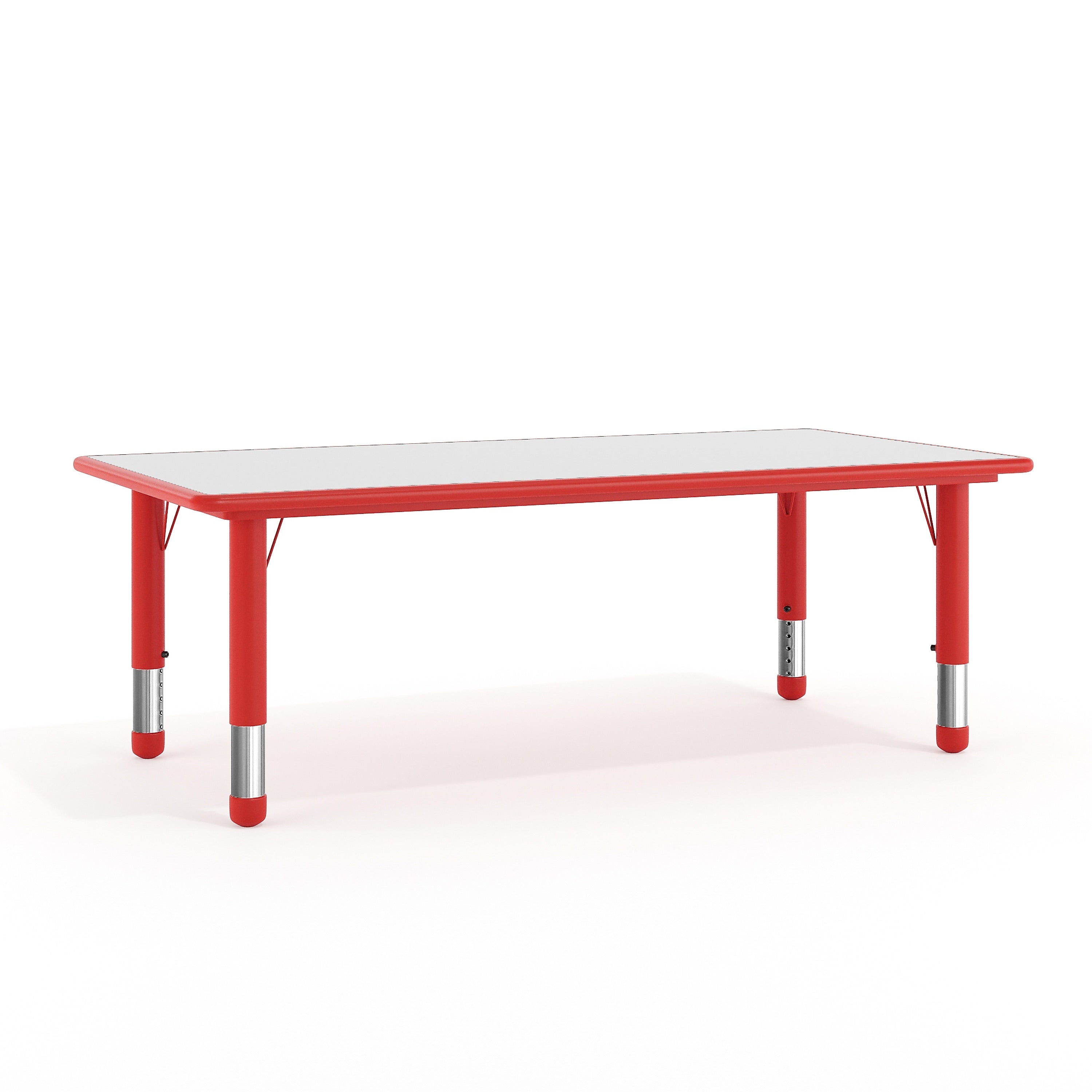 Flash Furniture Wren Rectangular Activity Table, 23.625" x 47.25", Height Adjustable, Red/Gray (YU060RECTBLRD)