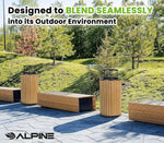 Alpine Industries Steel Outdoor Trash Can with Rain Bonnet Lid, 32 Gallon, Cedar (ALP4400-01-CD-RB)