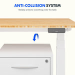 FlexiSpot E7COMMERCIAL 55''W Electric Height Adjustable Standing Desk, Bamboo/White (E7WCOM5528-LBZB)
