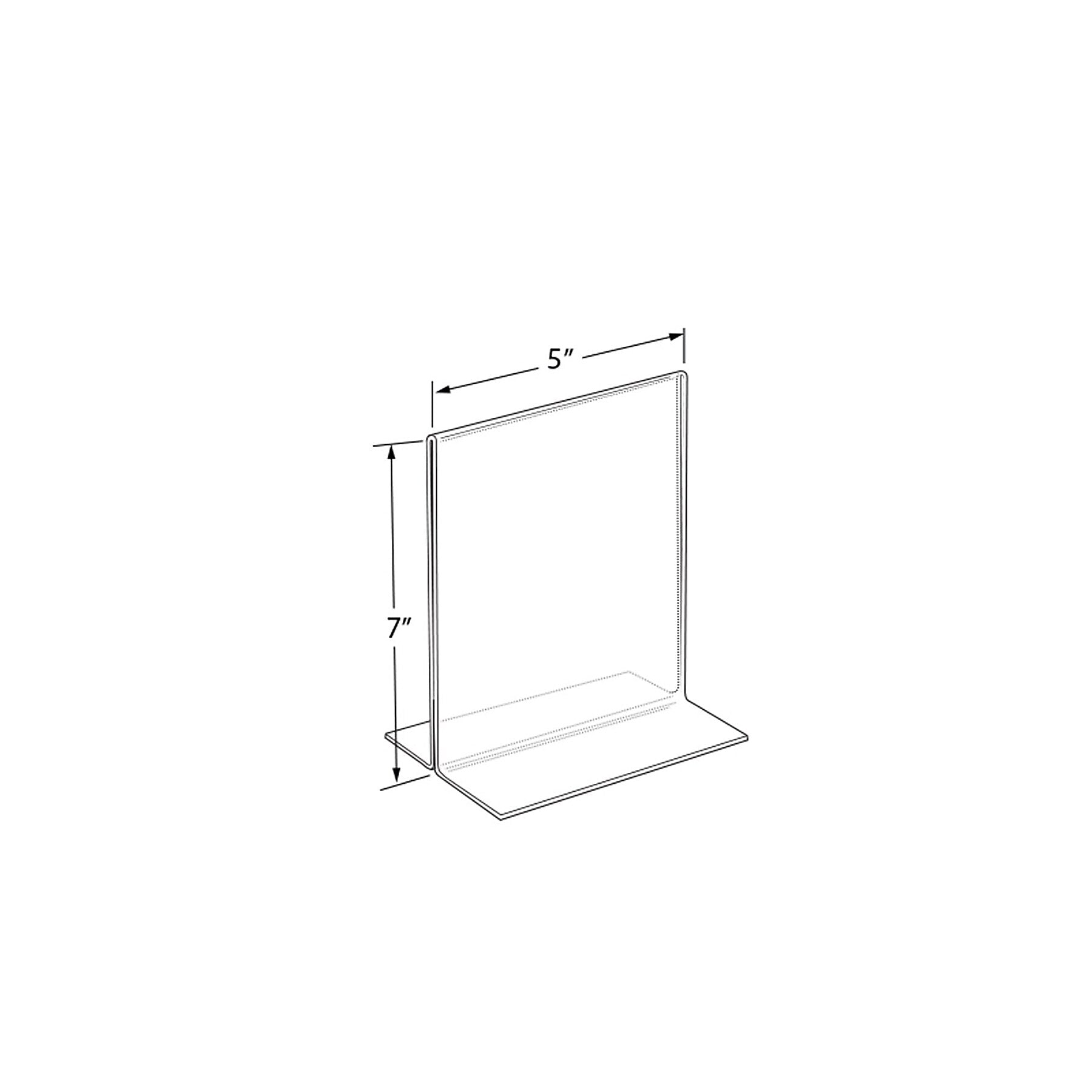 Azar Sign Holder, 5" x 7", Vertical, Table Top, Clear, Acrylic, 10/Pack (152722)