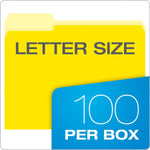 Pendaflex Recycled File Folder, 1/3-Cut Tab, Assorted, Letter Size, Yellow, 100/Box (4210 1/3 YEL)