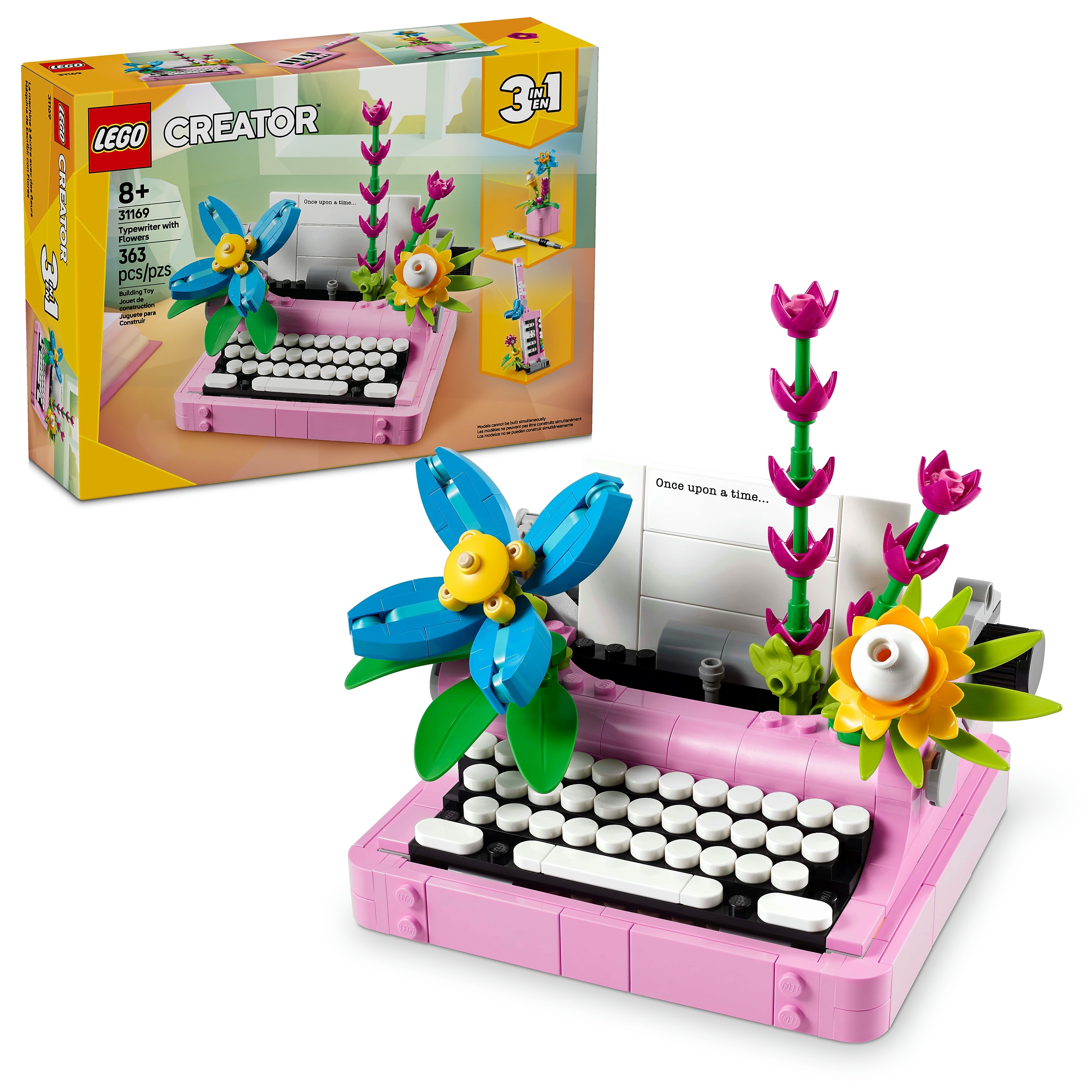 LEGO Creator 3 in 1 Typewriter with Flowers, 363 Pieces (31169)