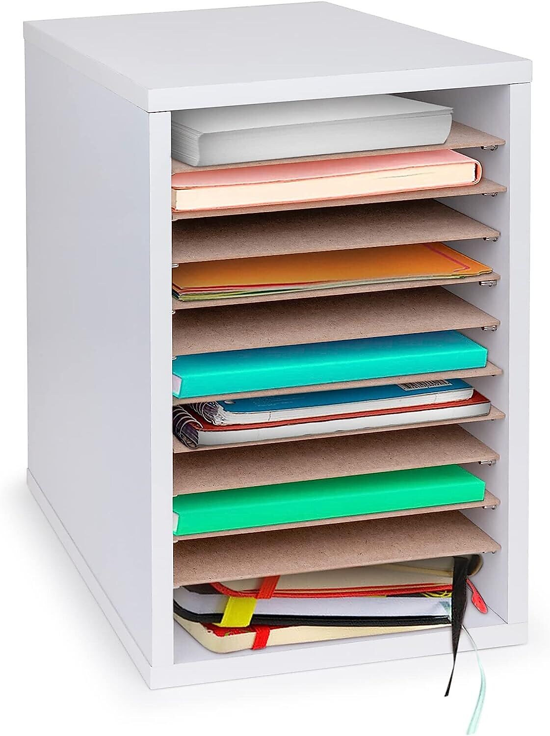 AdirOffice 500 Series 11-Compartment Literature Organizers, 10.75" x 11.75", White, 2/Pack (500-11-WHI-2PK)
