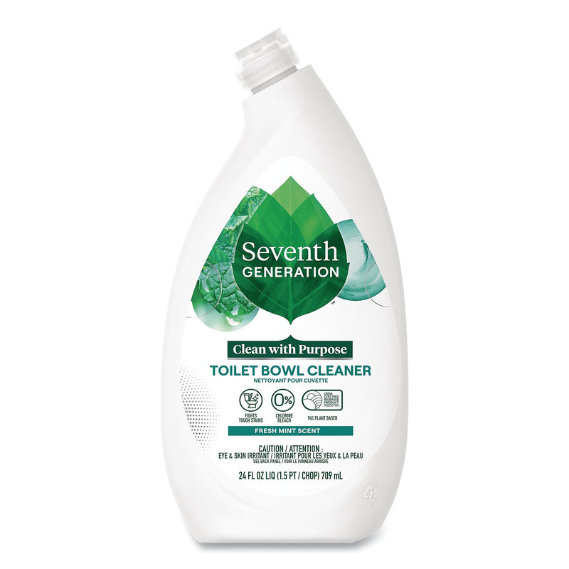 Seventh Generation Toilet Bowl Cleaner, Fresh Mint Scent, 24 oz Bottle, 4/Carton