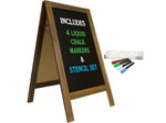 Excello Global Products Indoor/Outdoor A-Frame Sidewalk Sign, 22.8" x 40", Black/Brown (GPP-0001-S)