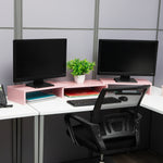 Mind Reader Adjustable Dual Monitor Stand, Up to 44 lbs., Pink (MDFMOND-PNK)