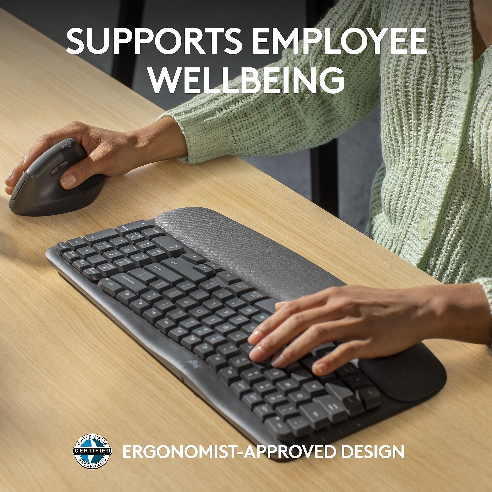 Logitech Ergo Series Wave Keys For Business Ergonomic Keyboard (920-012058)