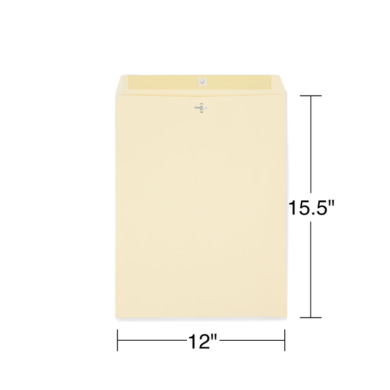 Staples Extra-Heavyweight Clasp & Moistenable Glue #15 1/2 Catalog Envelope, 12" x 15 1/2", Beige, 100/Box (ST122150-CC)