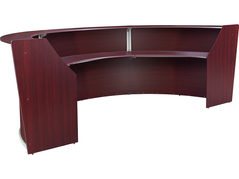 Regency Marque 144"W Curved Reception Desk Workstation, Mahogany (77293MH)