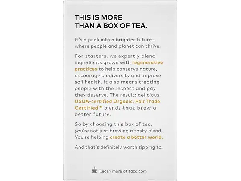 Tazo Black Tea, Tea Bag, 1.5 Oz., 16/Box (10794522003058)