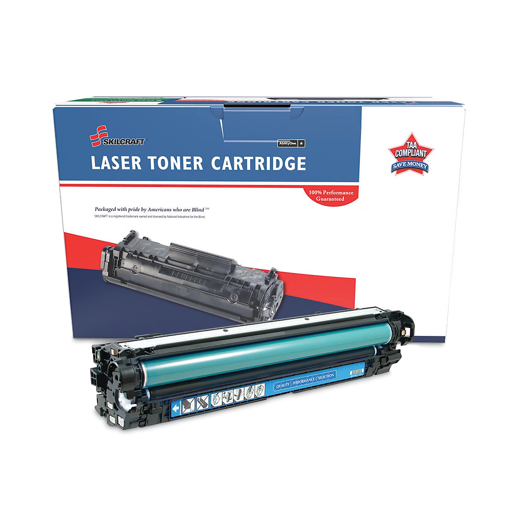 AbilityOne 7510016961581 Remanufactured CE271A (650A) Toner, 15,000 Page-Yield, Cyan (NSN6961581)