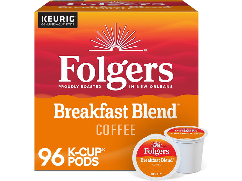 Folgers Breakfast Blend Coffee, Keurig K-Cup Pod, 96/Carton (000370677/6684CT)