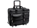 McKlein CLINTON Leather Briefcase, Laptop Compatible, Brown (88444)