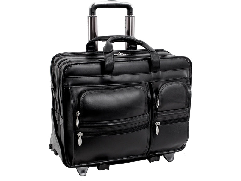 McKlein CLINTON Leather Briefcase, Laptop Compatible, Brown (88444)