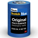 ScotchBlue ORIGINAL Painter's Tape Value Pack, 0.94" x 60 yds., Blue, 6/Rolls (2090-24EVP)