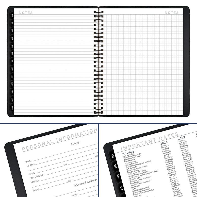 2026 AT-A-GLANCE Contemporary 7" x 8.75" Monthly Planner, Faux Leather Cover, Black (70-120X-05-26)