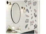 RoomMates Holly Berries and Twigs Traditional Wall Decal Set, Holiday (RMK4834SCS)