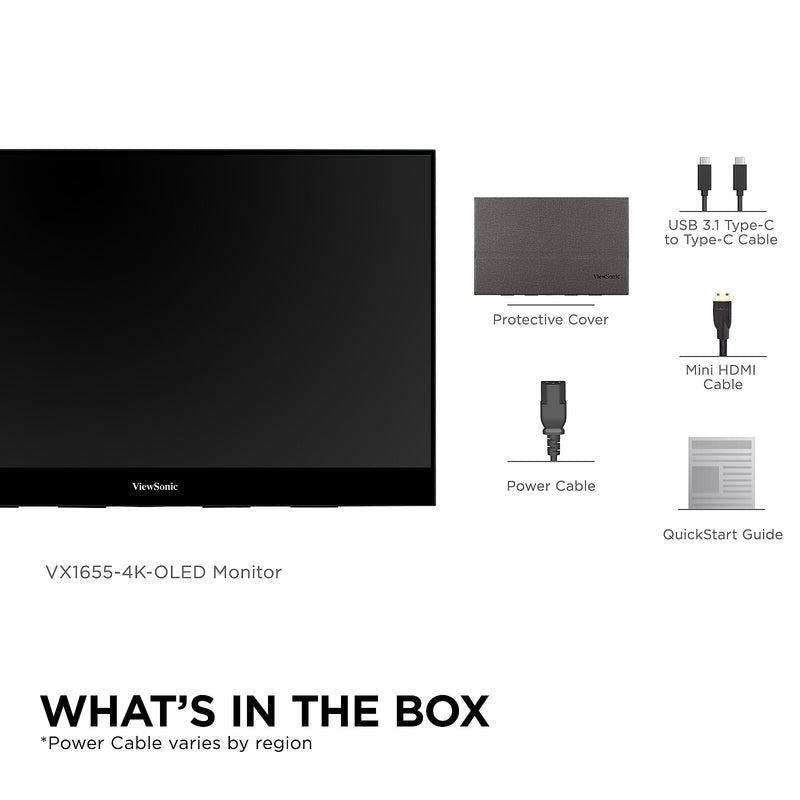 ViewSonic 15.6" 4K Ultra HD 60Hz LED Monitor, Black (VX1655-4K-OLED)