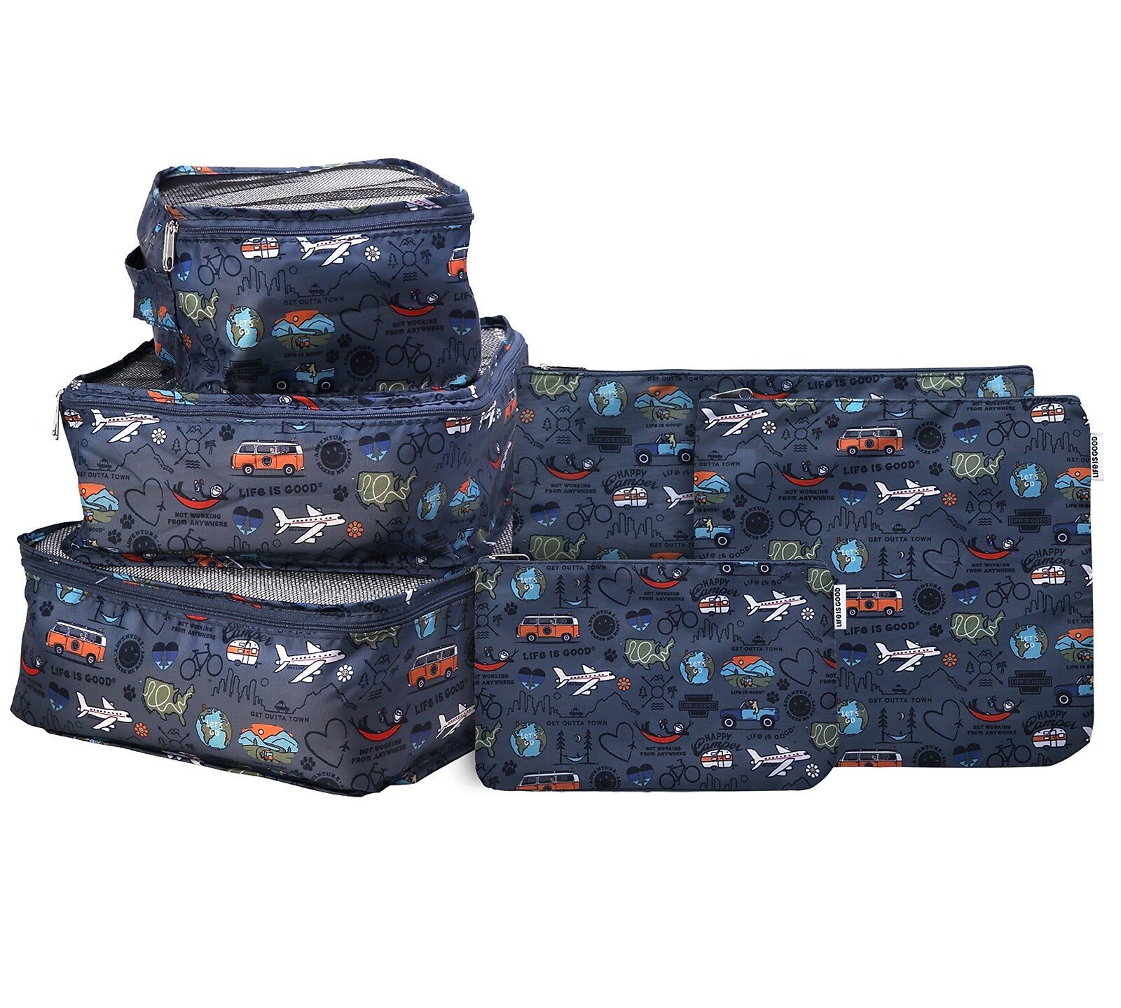 Life is Good 6-Piece Polyester Packing Cube Set, Multicolored (LNPC0001)