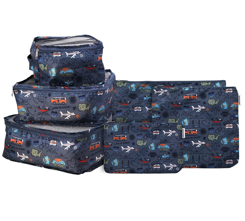 Life is Good 6-Piece Polyester Packing Cube Set, Multicolored (LNPC0001)