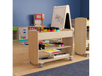 Flash Furniture Bright Beginnings Mobile 5-Section Storage Cart, 24.5"H x 31"W x 16"D, Natural Birch Plywood (MK-KE24145-GG)
