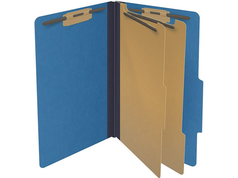 Medical Arts Press Pressboard Classification Folder, 2 Dividers, 2" Expansion, Legal Size, Royal Blue, 10/Box
