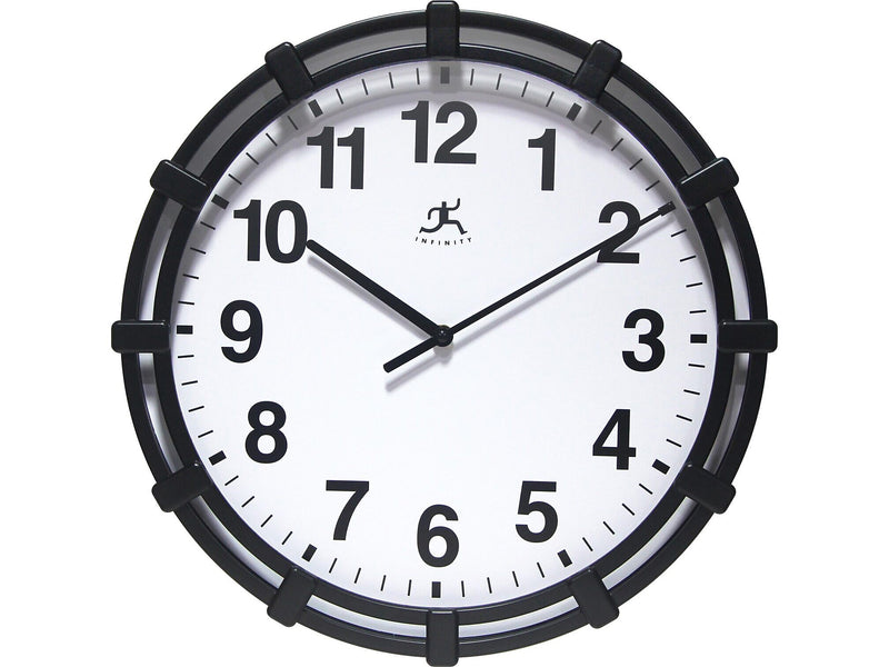 Infinity Instruments Skipper Wall Clock, Plastic/Glass, 16"Dia. (20309BK-4547)